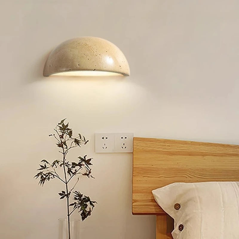 Medialuna | Semi-Circle Travertine Bedside Wall Lamp