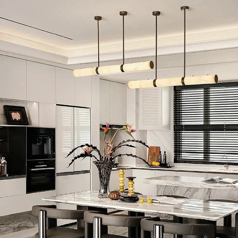 Fulvia | Long Alabaster Linear Chandelier