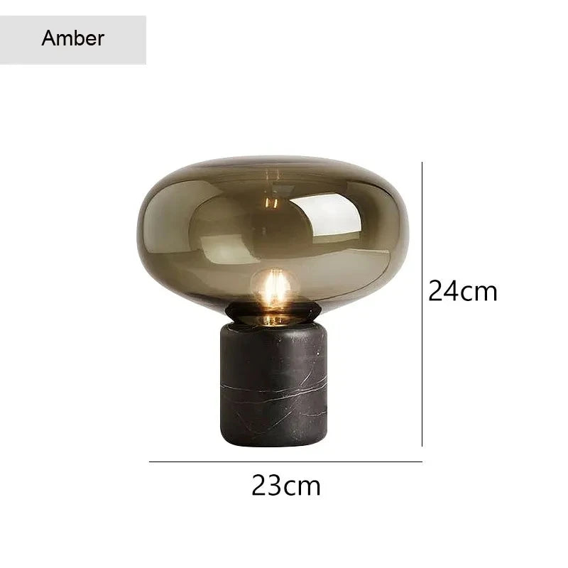 Nyx | Marble & Glass Mushroom Table Lamp