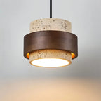 Njord | Wood & Travertine LED Pendant Light