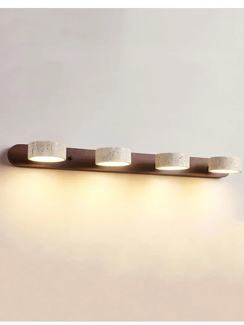 Gemela | Rotatable Travertine Duo Vanity Wall Light