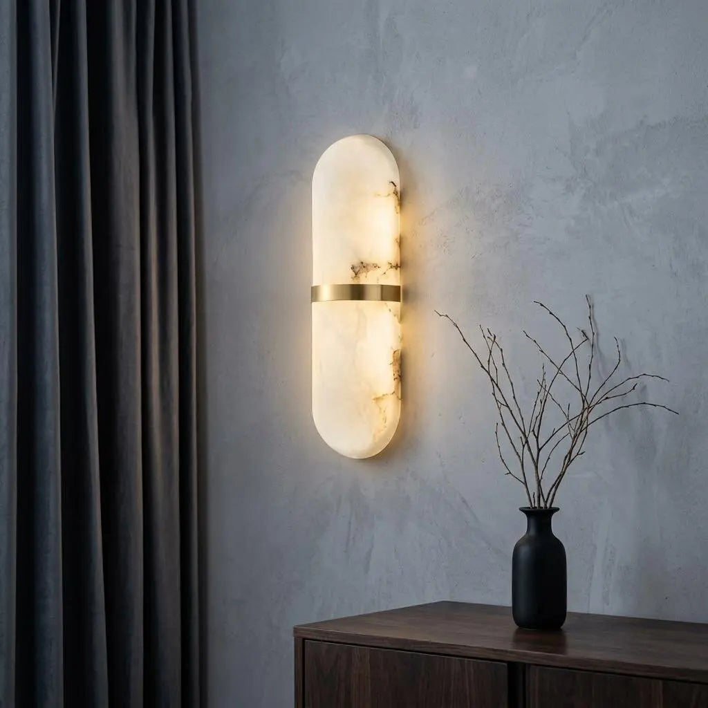 Juliette | Alabaster & Copper Wall Light