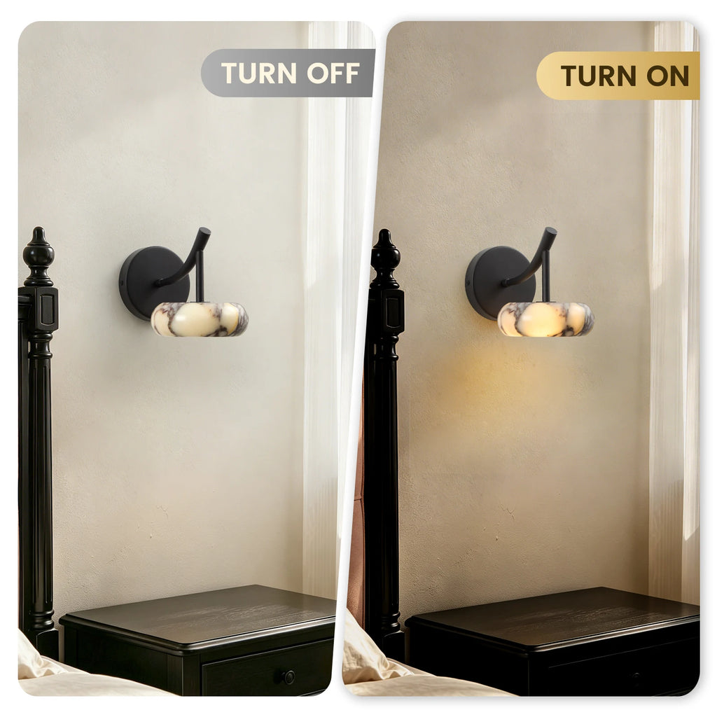 Leda | Marble Wall Sconce for Bedroom & Bathroom