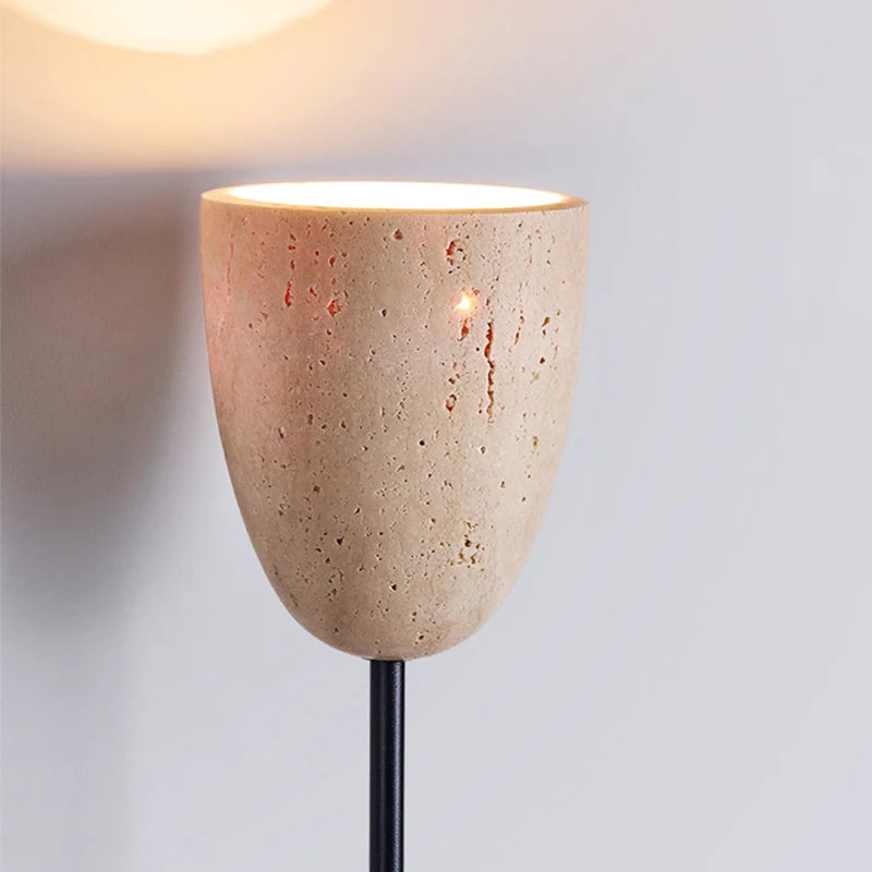 Theron | Stone and Wood Wall Sconce