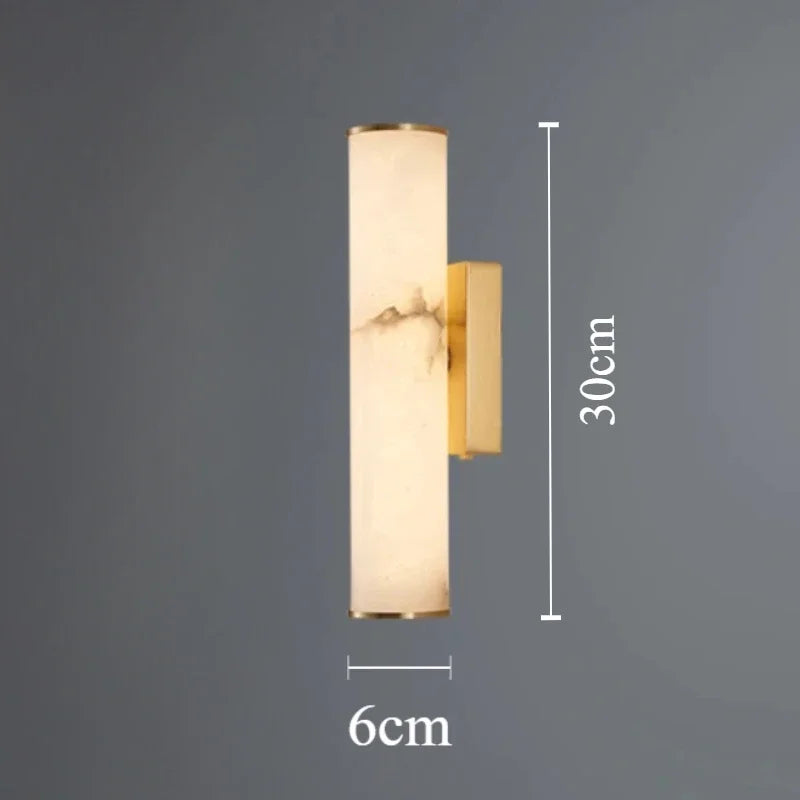 Colette | Alabaster and Brass Wall Sconce