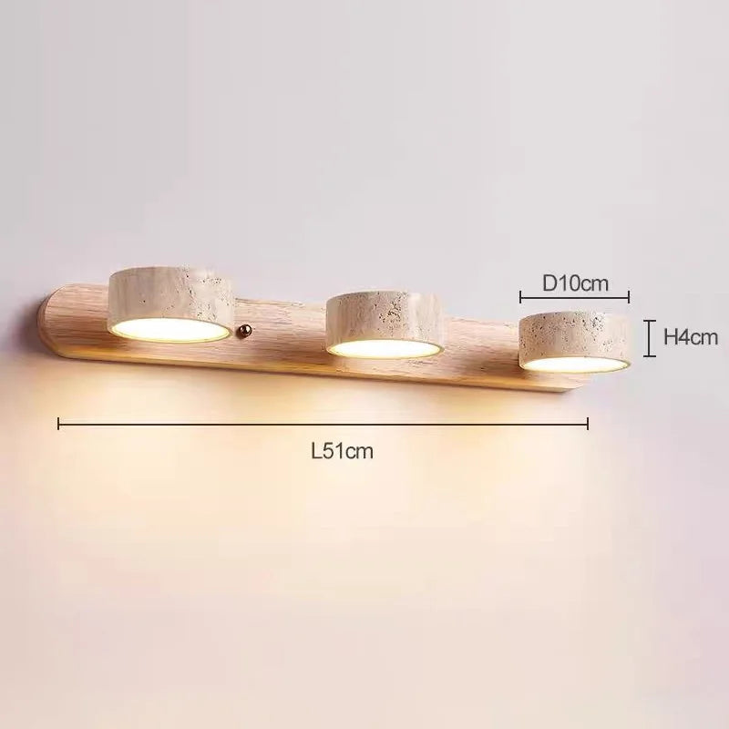 Gemela | Rotatable Travertine Duo Vanity Wall Light