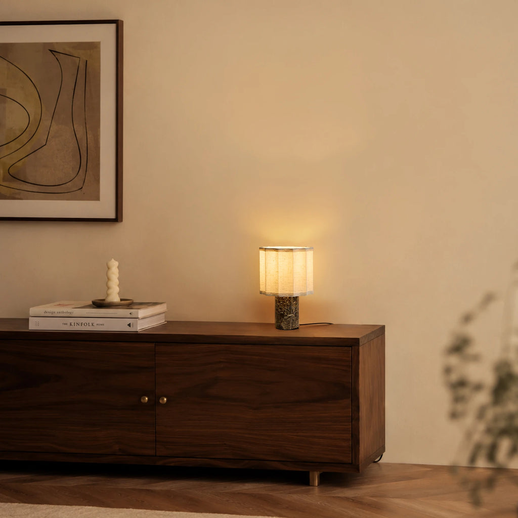 Ione | Marble & Fabric Table Lamp