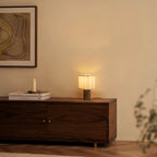 Ione | Marble & Fabric Table Lamp