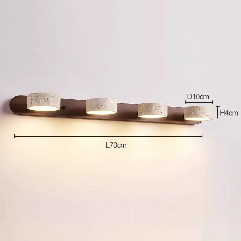 Gemela | Rotatable Travertine Duo Vanity Wall Light