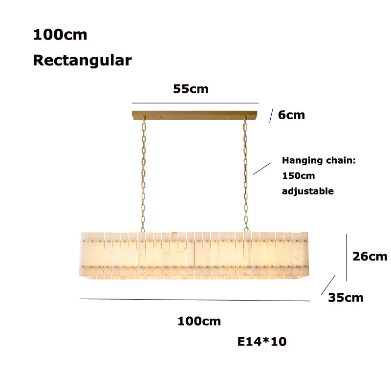 Lumière | Natural Alabaster Linear Chandelier