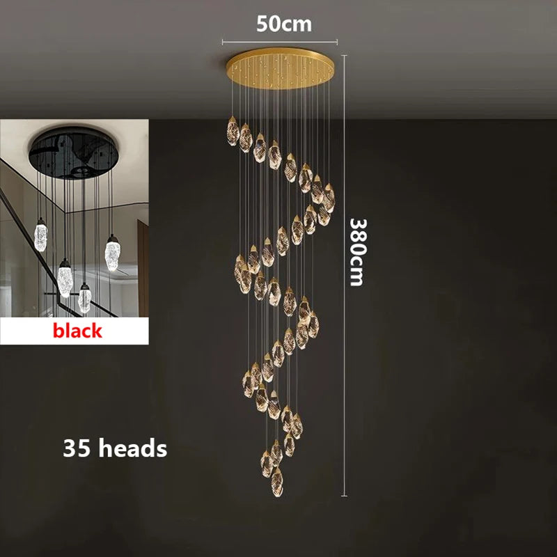 Modern home decoration crystal chandelier, stair Pendant lamp, living room Pendant lights, interior lighting