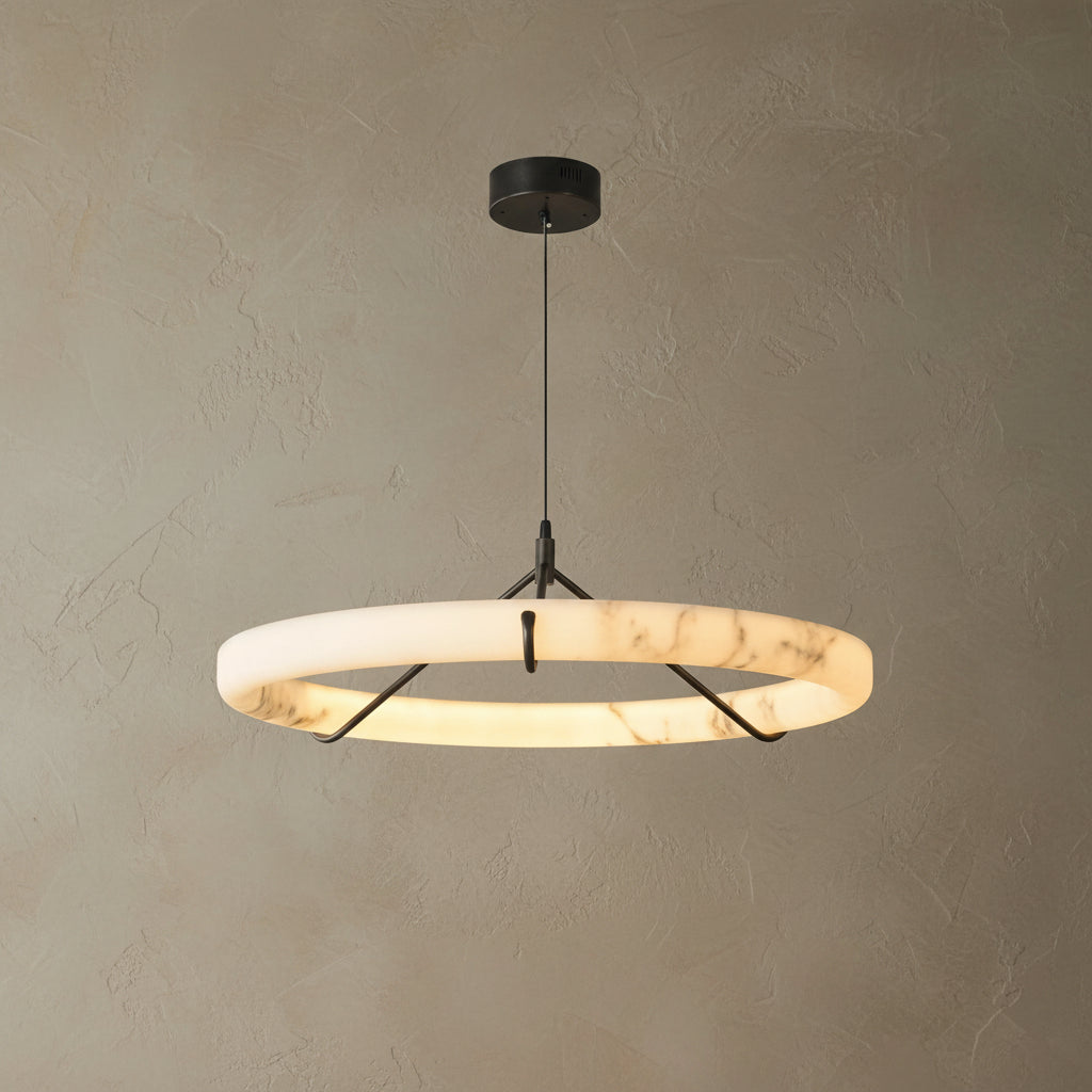 Nerina | Marble Effect Ring Chandelier