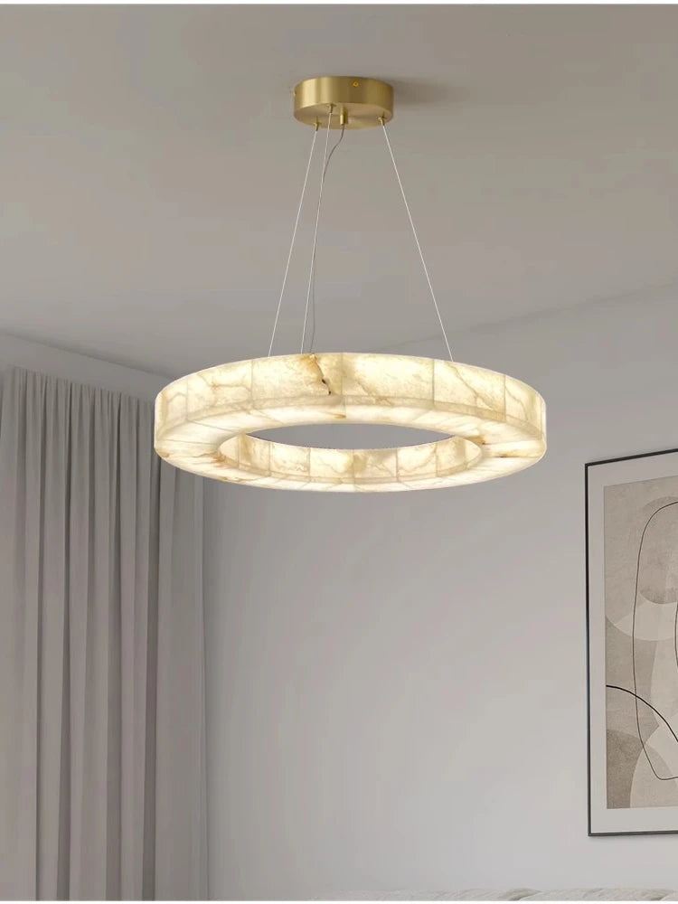 Odette | European Round Alabaster Chandelier
