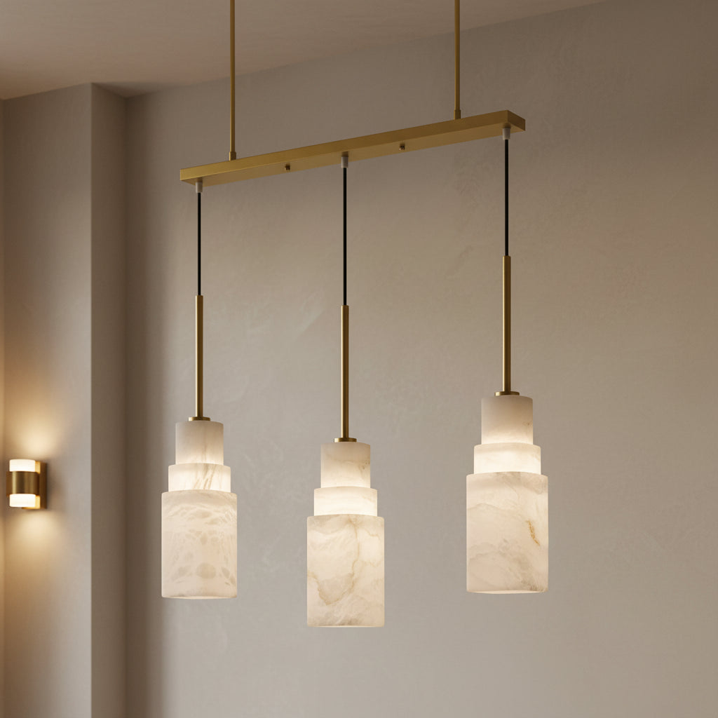 Elettra | Spanish Alabaster Triple-Head Pendant