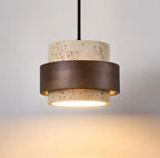 Njord | Wood & Travertine LED Pendant Light