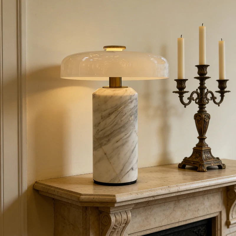 Iris | Marble & Glass Table Lamp