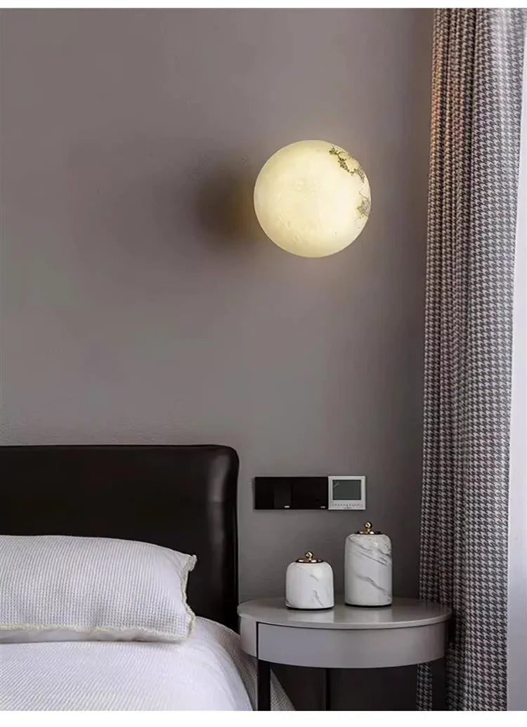 Rhea | Round Natural Marble Wall Lamp