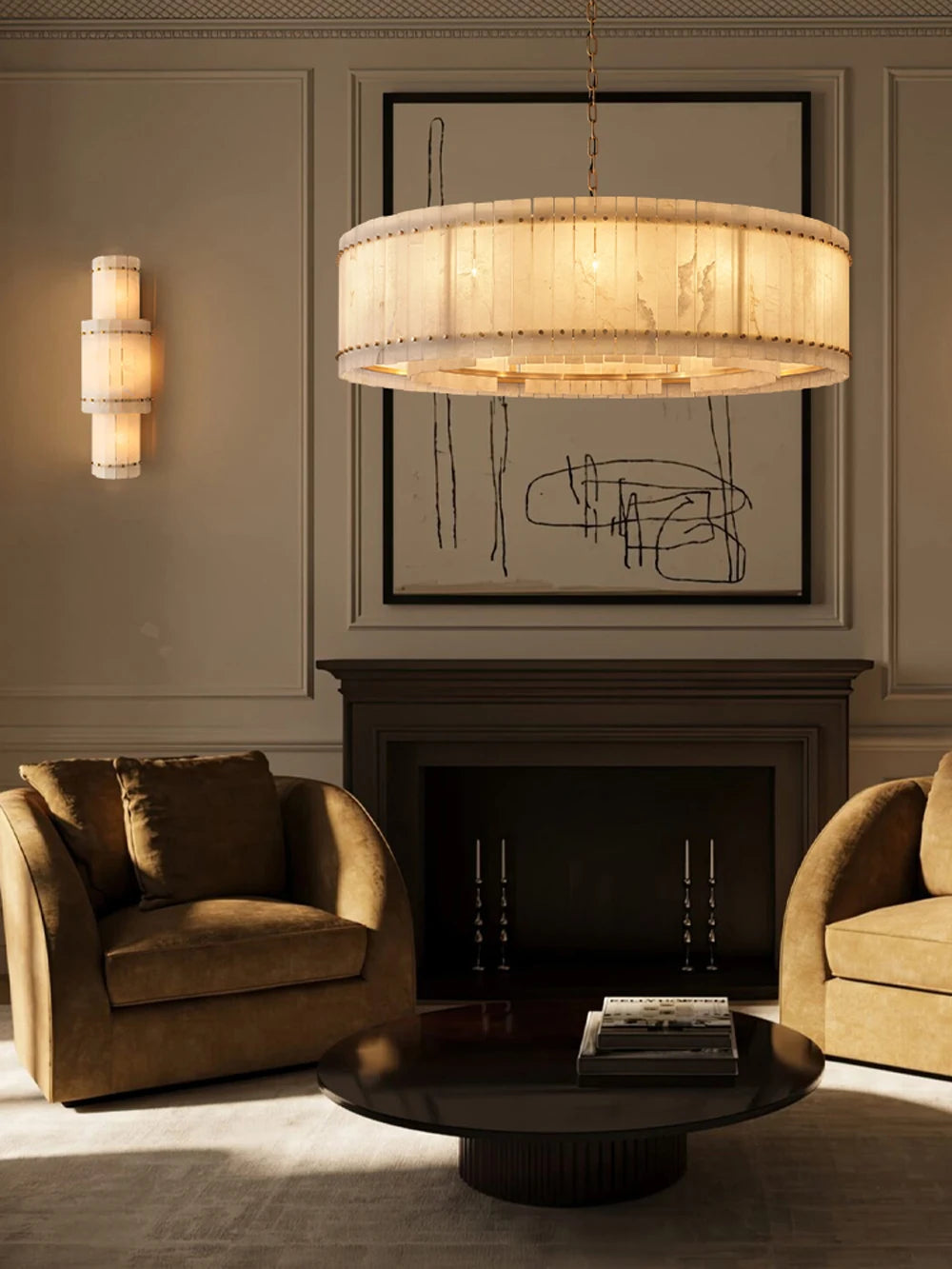 Lumière | Natural Alabaster Linear Chandelier