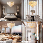 Bibiana | Round Alabaster and Brass Chandelier