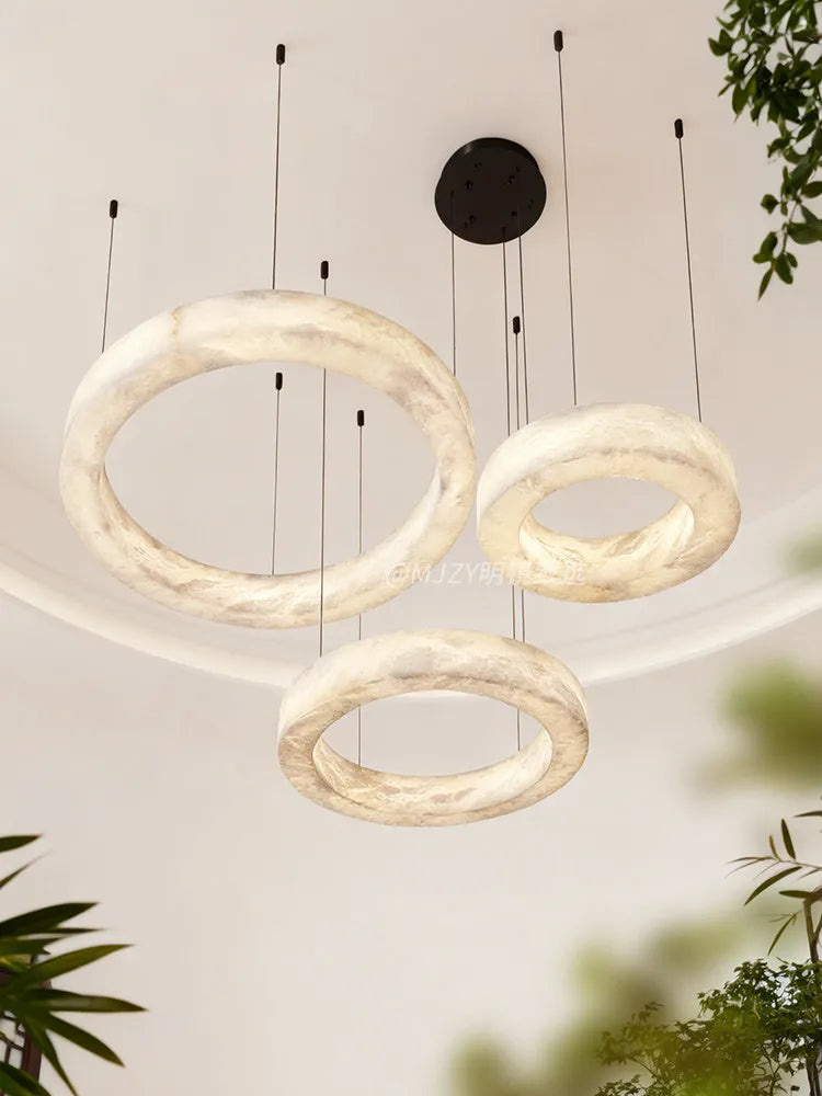 Phoebe | Alabaster Round Chandelier