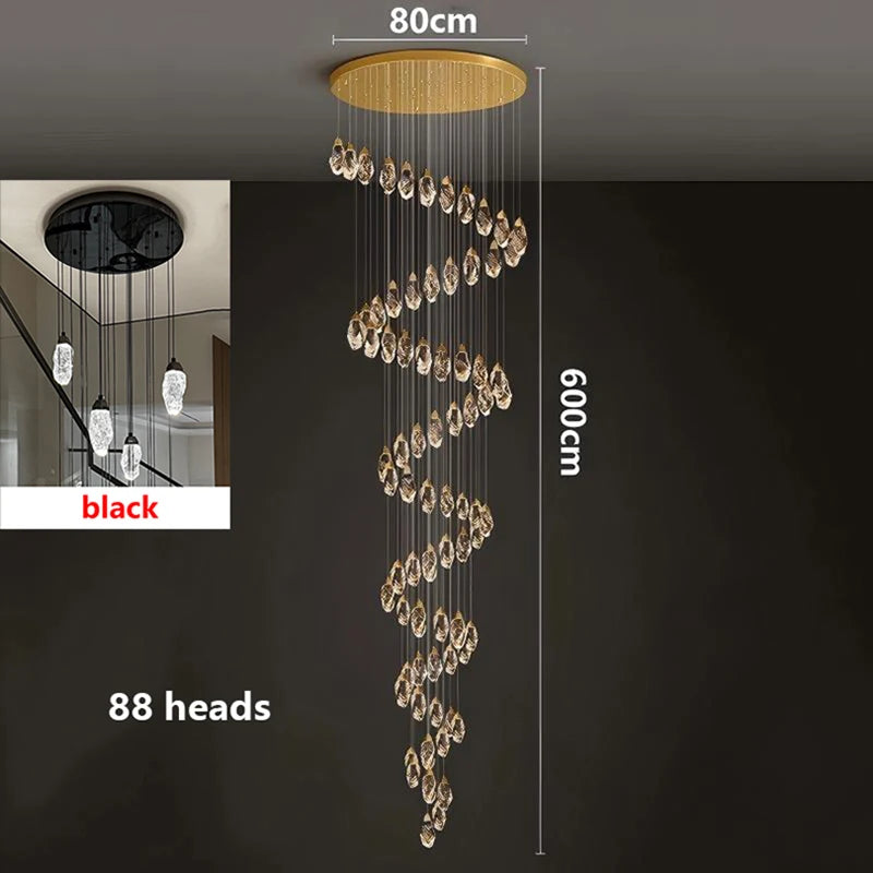 Modern home decoration crystal chandelier, stair Pendant lamp, living room Pendant lights, interior lighting