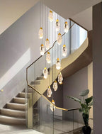 Modern home decoration crystal chandelier, stair Pendant lamp, living room Pendant lights, interior lighting