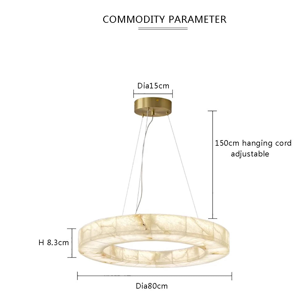 Odette | European Round Alabaster Chandelier