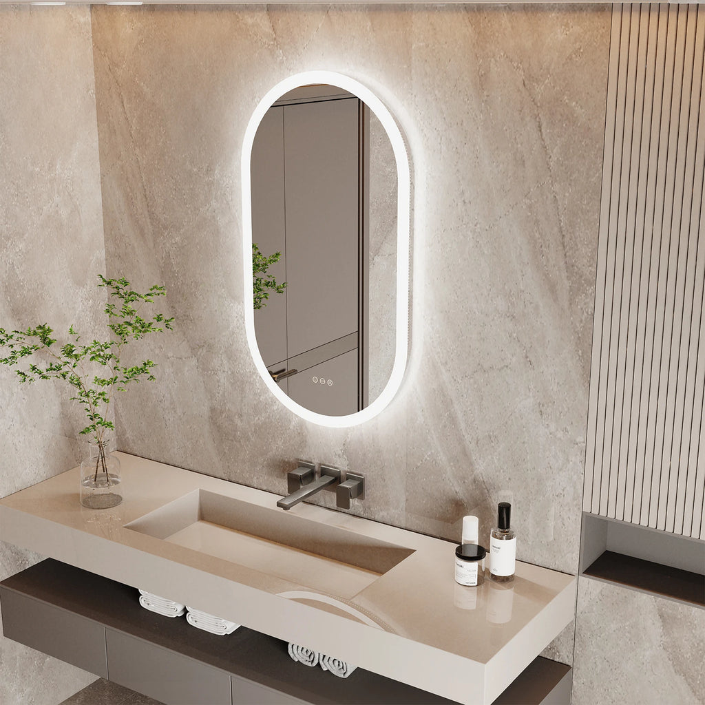 Liv | Frameless Backlit Oval LED Bathroom Mirror