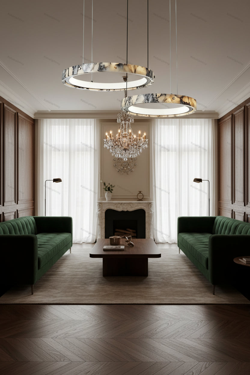 Talia | Marble LED Ceiling Chandelier