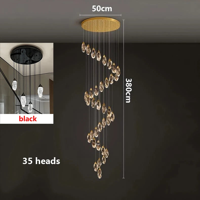 Modern home decoration crystal chandelier, stair Pendant lamp, living room Pendant lights, interior lighting