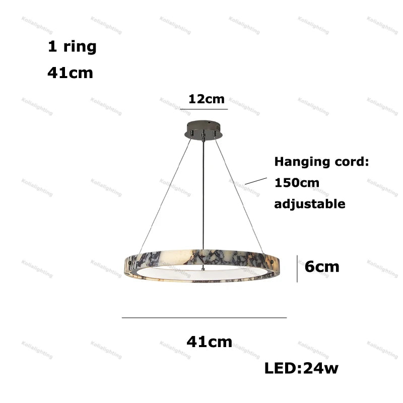 Talia | Marble LED Ceiling Chandelier