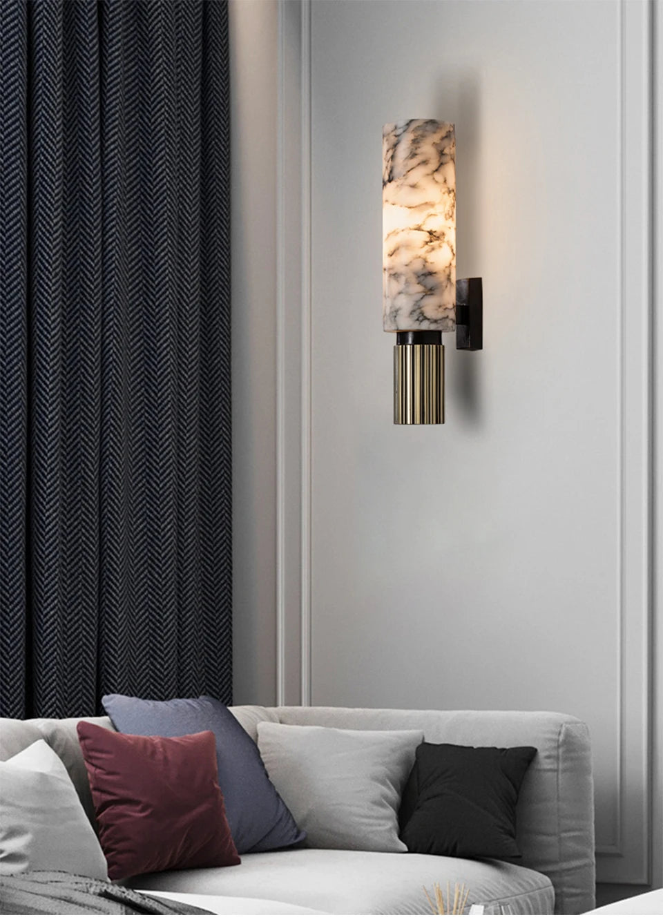 Hera | Natural Marble Bedside Wall Sconce