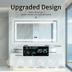 Bluetooth-Enabled Illuminated Rectangle Vanity Mirror for the Bathroom