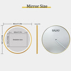 Gold Frame LED Bathroom Vanity Mirror - Elegant, Bright Illumination
