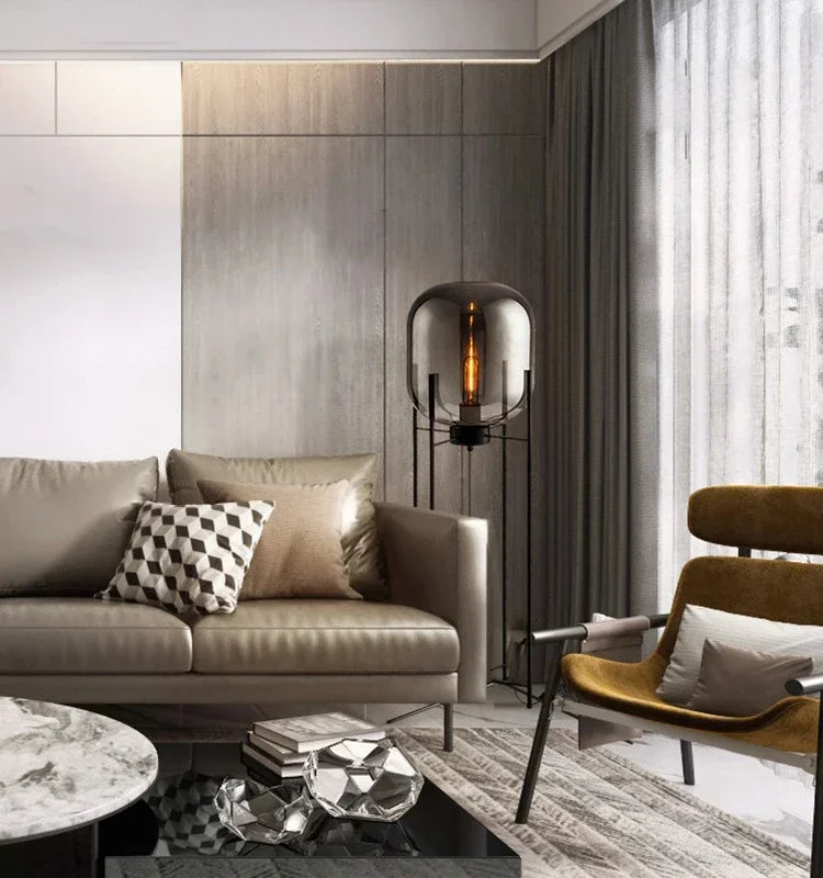 Albina | Amber Glass Floor Lamp