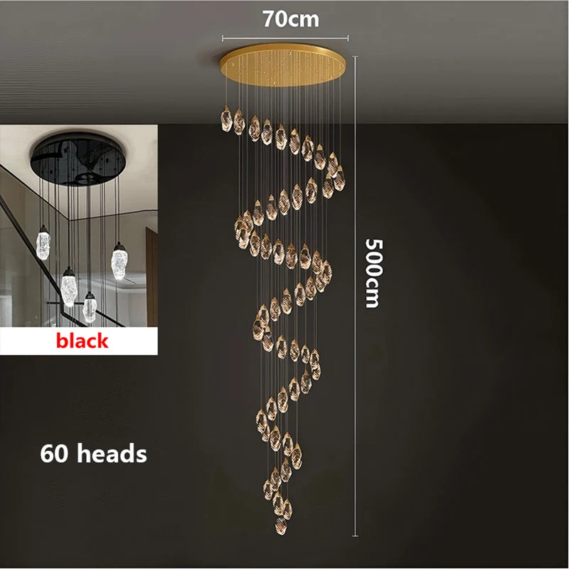 Modern home decoration crystal chandelier, stair Pendant lamp, living room Pendant lights, interior lighting