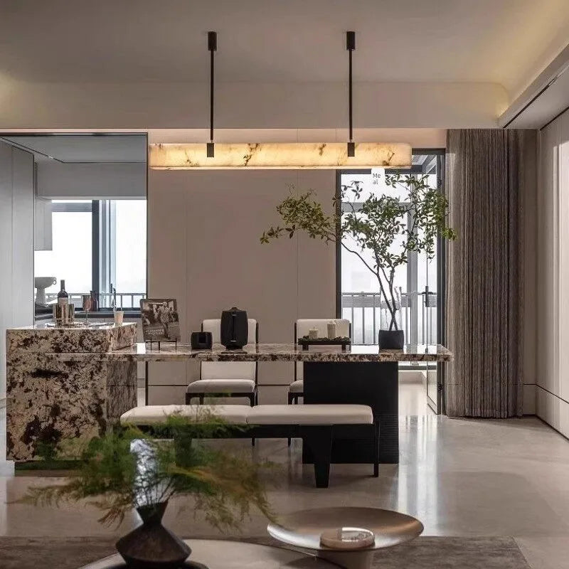 Zeus | Linear Marble Kitchen Island Pendant