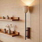 Theron | Stone and Wood Wall Sconce
