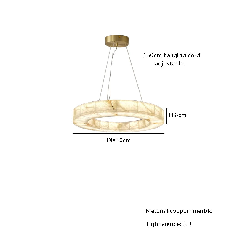 Odette | European Round Alabaster Chandelier