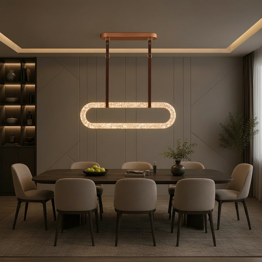 Margaux | Alabaster Linear Chandelier for Dining Tables