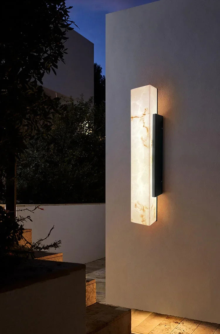 Cian | Marble-Effect Outdoor Wall Light