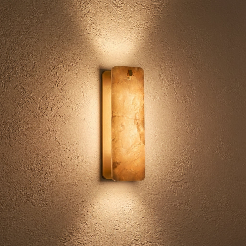 Camilla | Industrial Marble and Brass Sconce