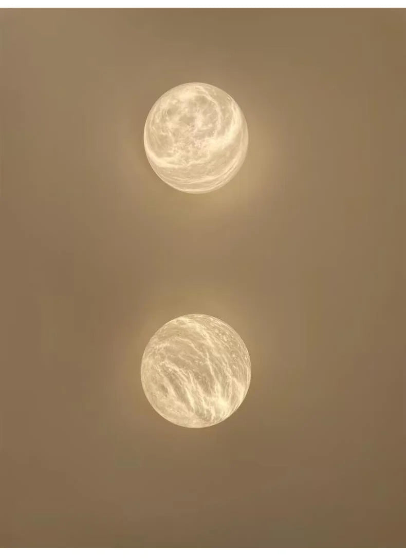 Rhea | Round Natural Marble Wall Lamp