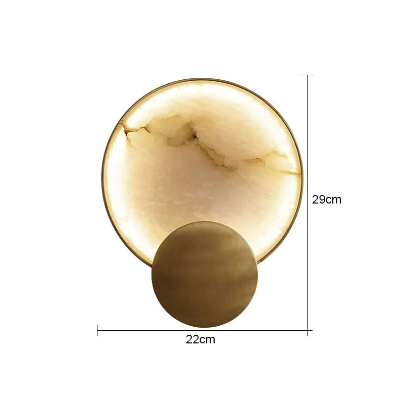Teresa | Round Marble and Copper Wall Light