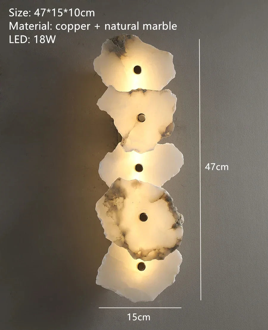 Athena | Natural Marble Multi-Stone Wall Sconce