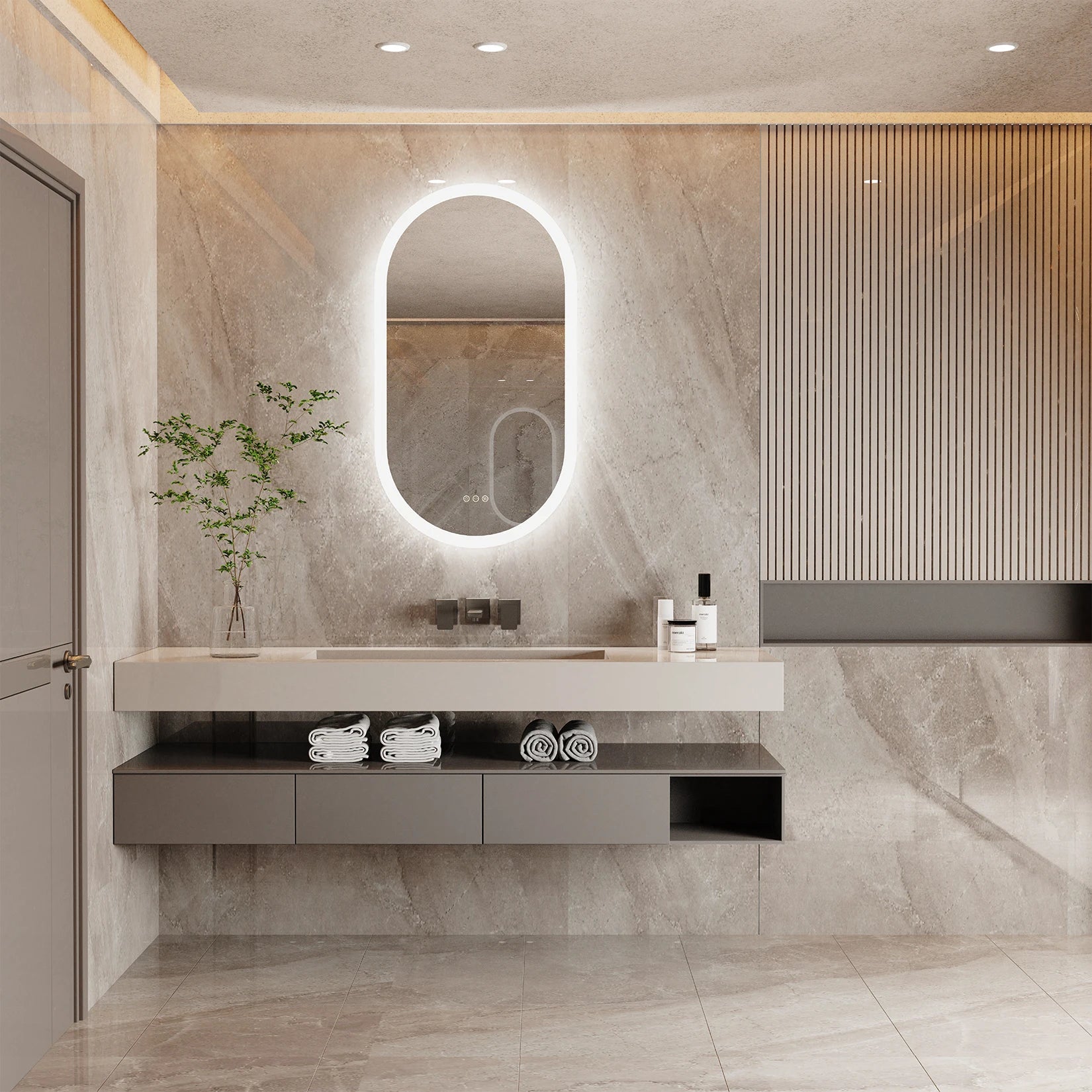 Liv | Frameless Backlit Oval LED Bathroom Mirror