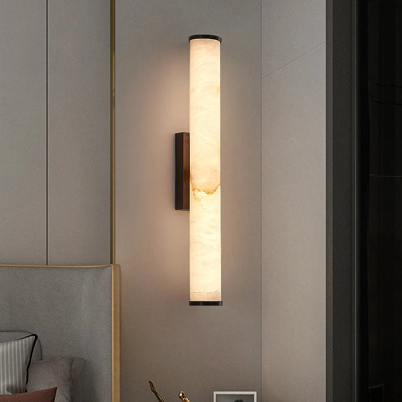 Aether | Marble-Effect Linear Wall Lamp