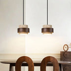 Njord | Wood & Travertine LED Pendant Light