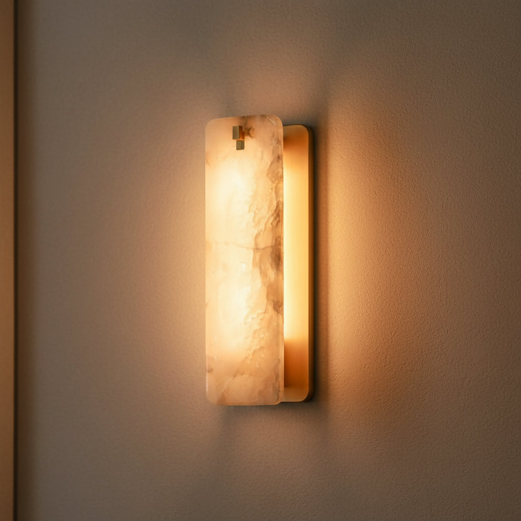 Camilla | Industrial Marble and Brass Sconce