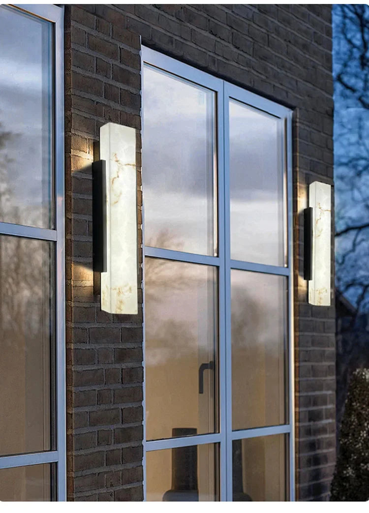Cian | Marble-Effect Outdoor Wall Light
